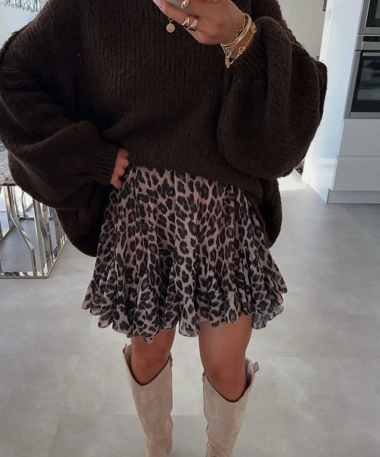 Leopard print skirt