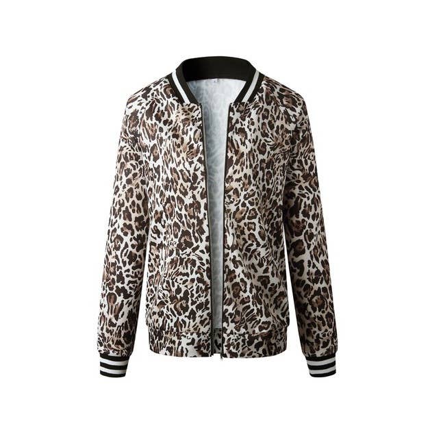 Leopard Print Bomber Jacket